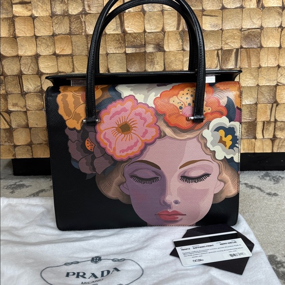 Prada Saffinao Girl Print Bag - Picture 1 of 3